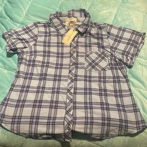 Plaid Button-Up Shirt 1XL